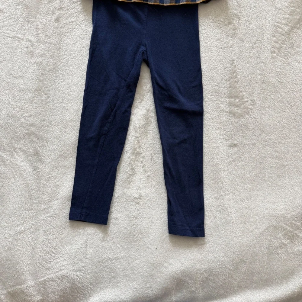 Carters Toddler Girls 4T Plaid Tunic Top &‎ Heart Graphic Tee With Leggings Set